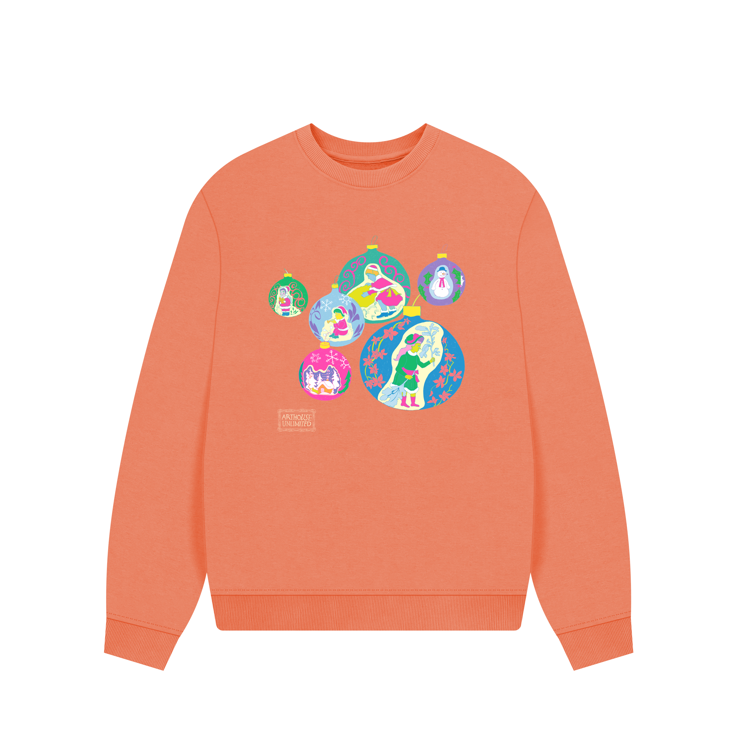 Apricot Printed Sweater Front