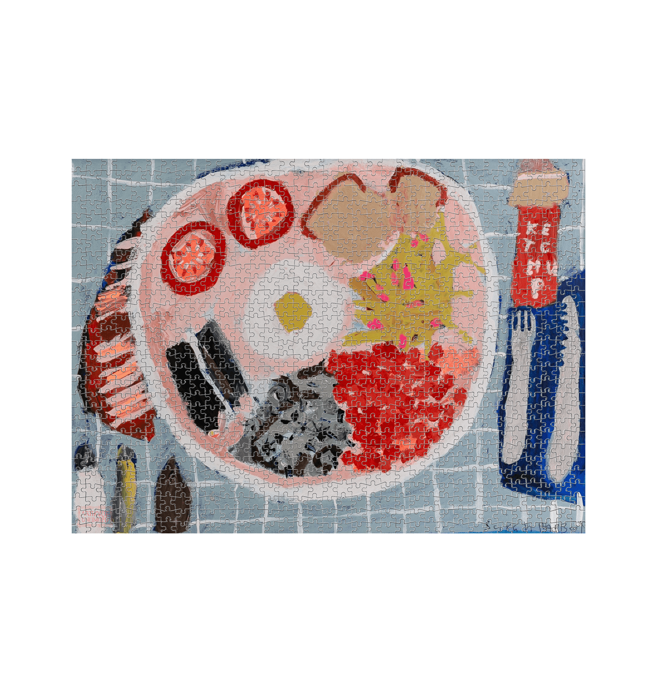 White 1000 Piece Jigsaw Puzzle Front