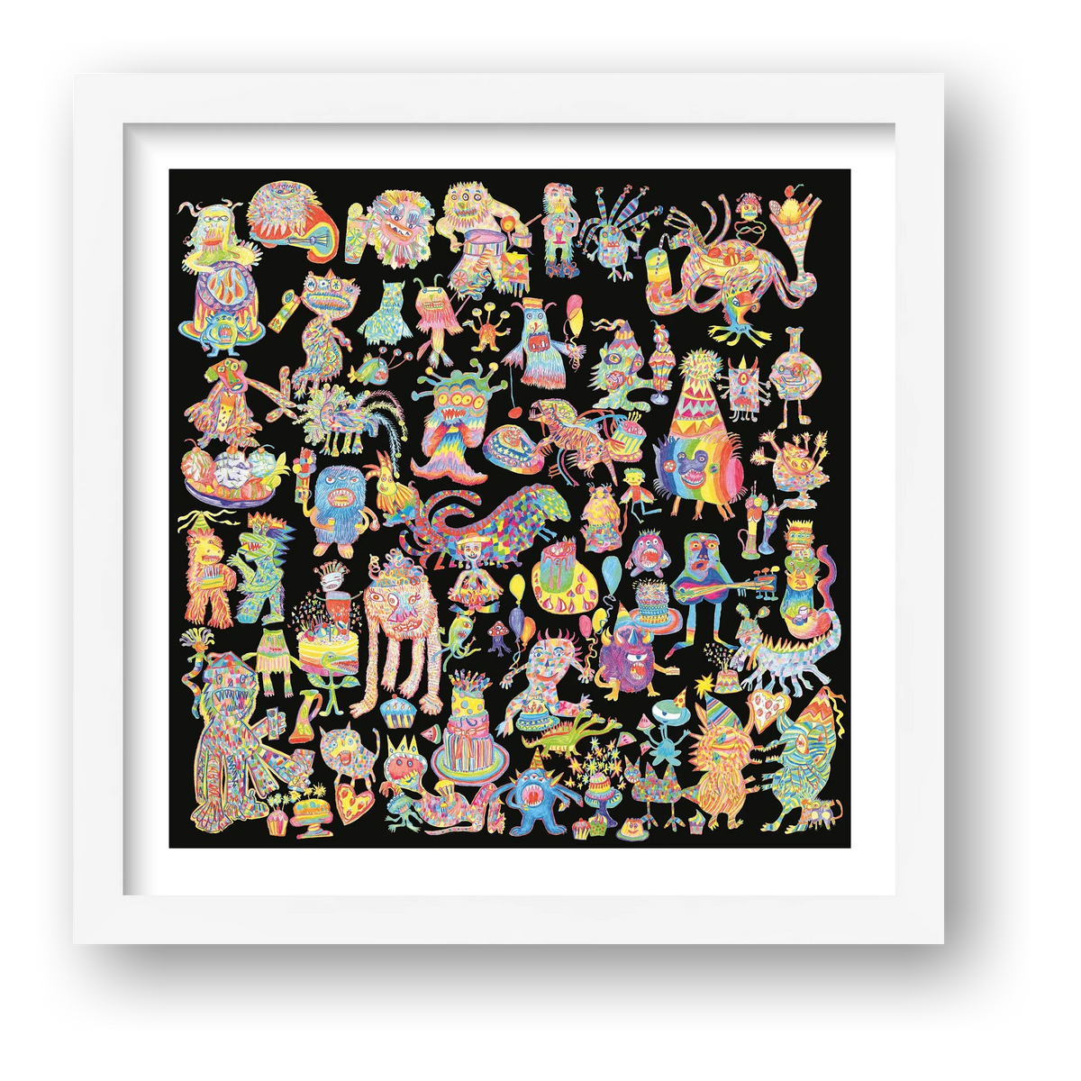 Giclee_monsters 50x50 — framed