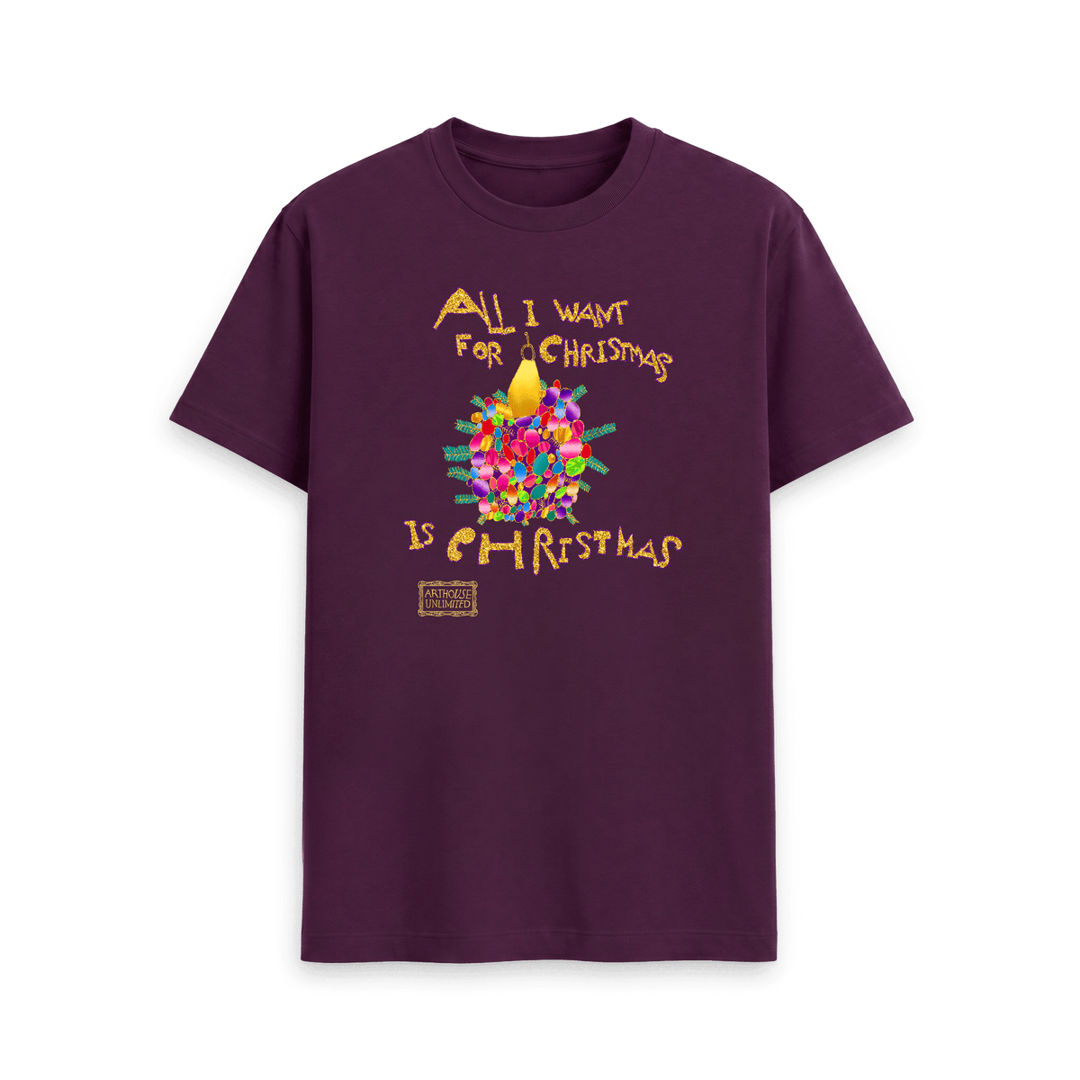 Purple Printed T-shirt Front