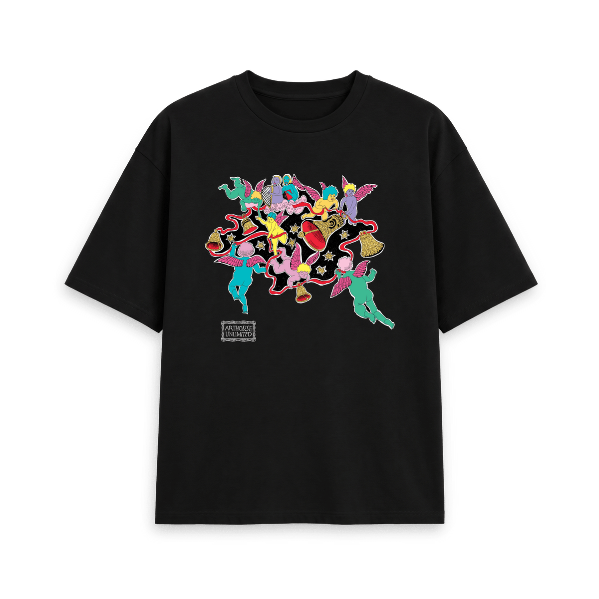 Black Printed T-shirt Front