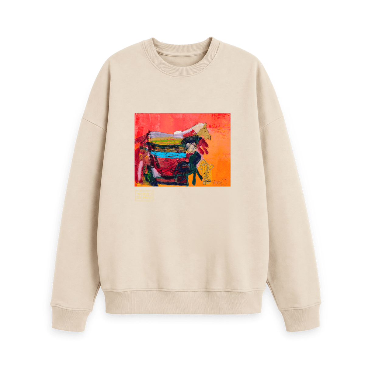 Oat Printed Sweater Front