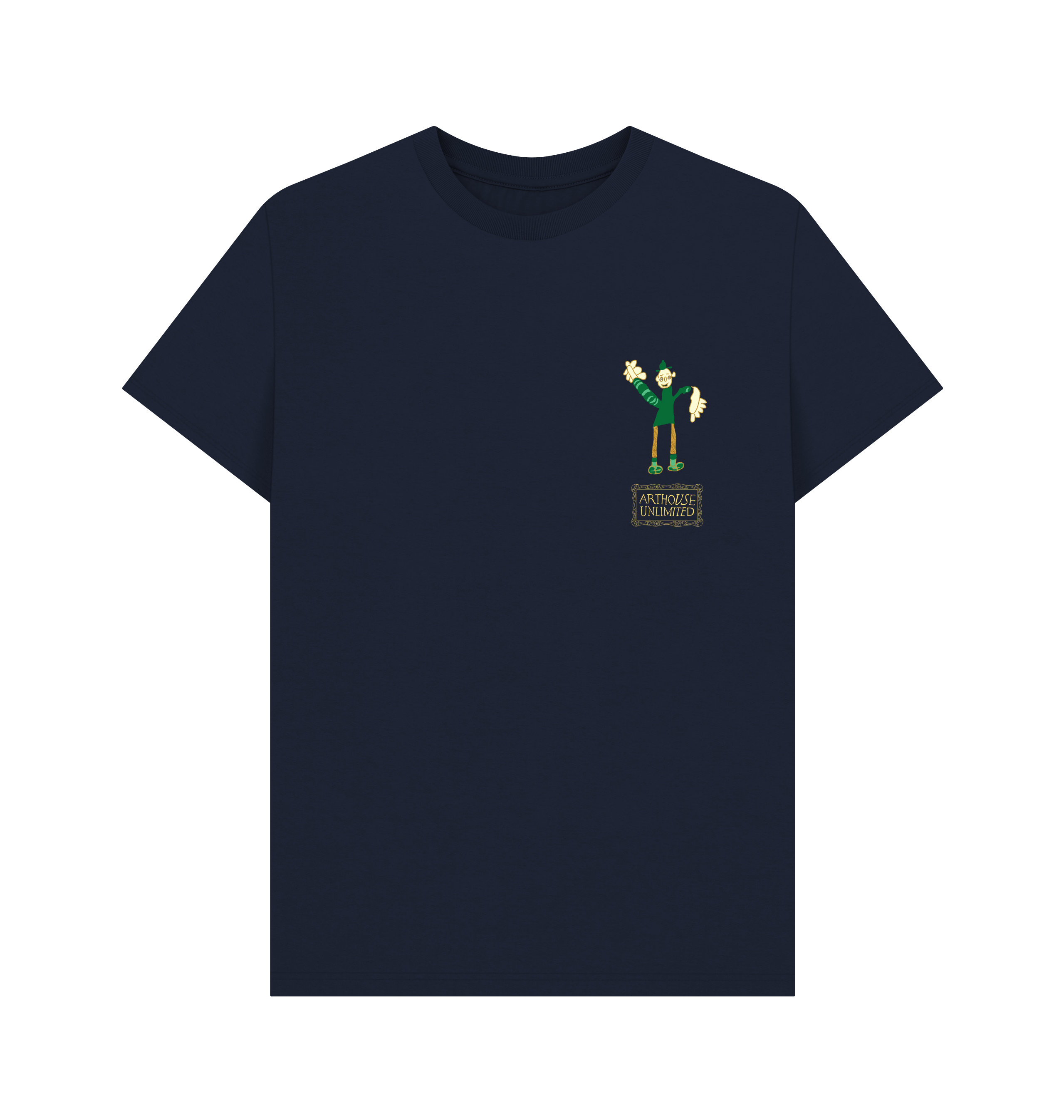 Navy Blue Printed T-shirt Front
