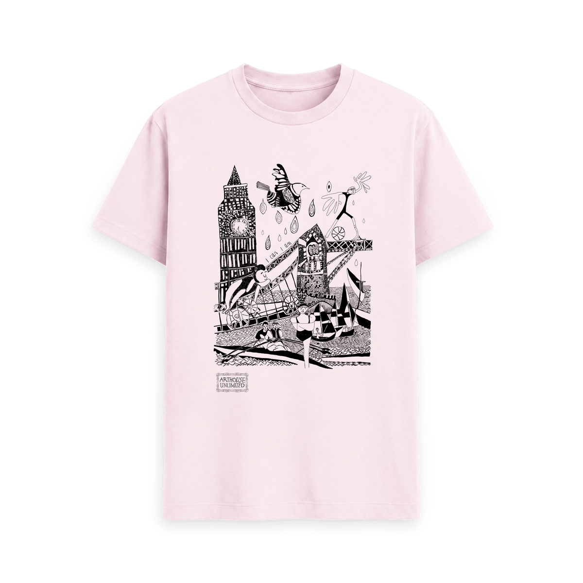 Pink Printed T-shirt Front