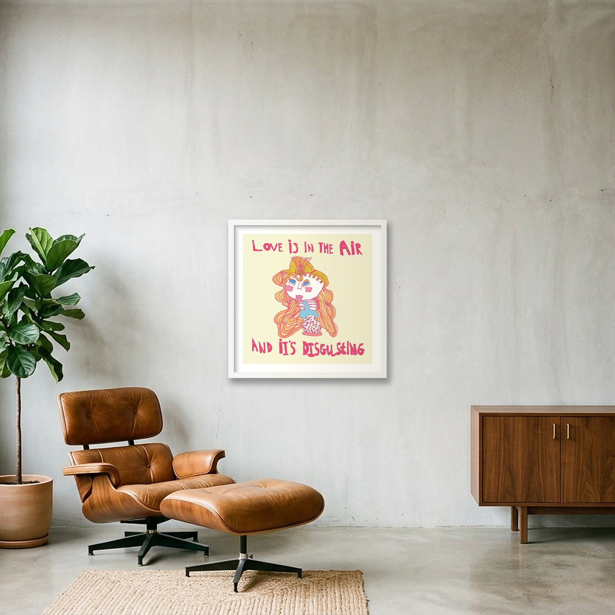 Love is in the air 50 x 50 — 50×50cm, 20×20" White Frame