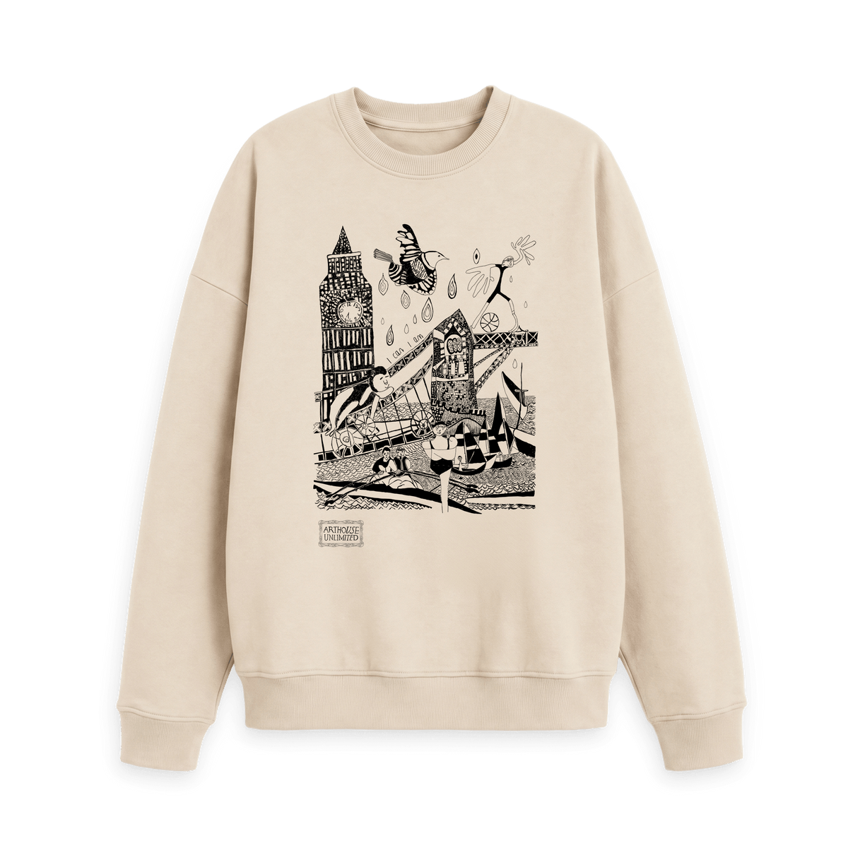 Oat Printed Sweater Front