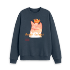 Navy Blue Printed Sweater Front