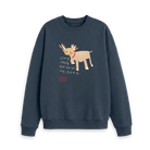 Navy Blue Printed Sweater Front