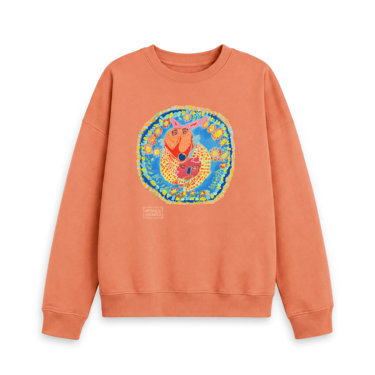 Apricot Printed Sweater Front