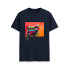 Navy Blue Printed T-shirt Front