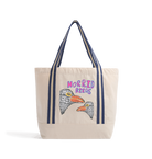 Natural/French Navy Heat Transfer Bag Front