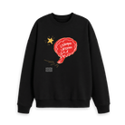 Black Printed Sweater Front