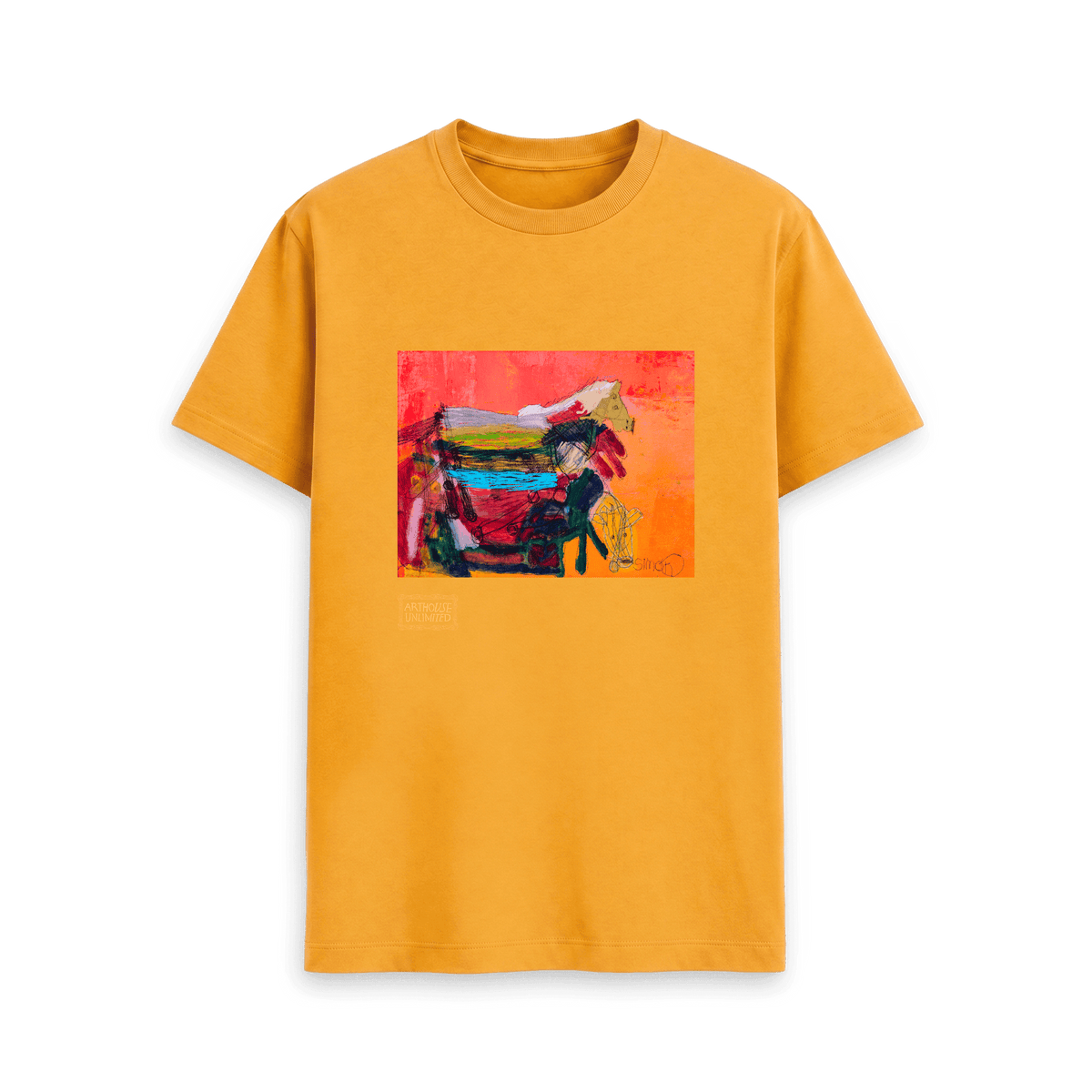 Mustard Printed T-shirt Front