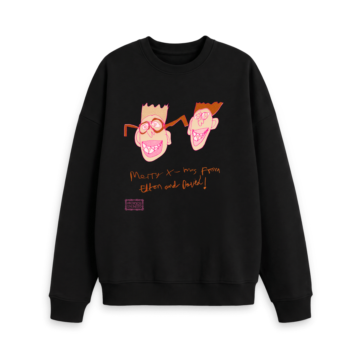 Black Printed Sweater Front