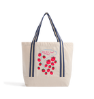 Natural/French Navy Heat Transfer Bag Front