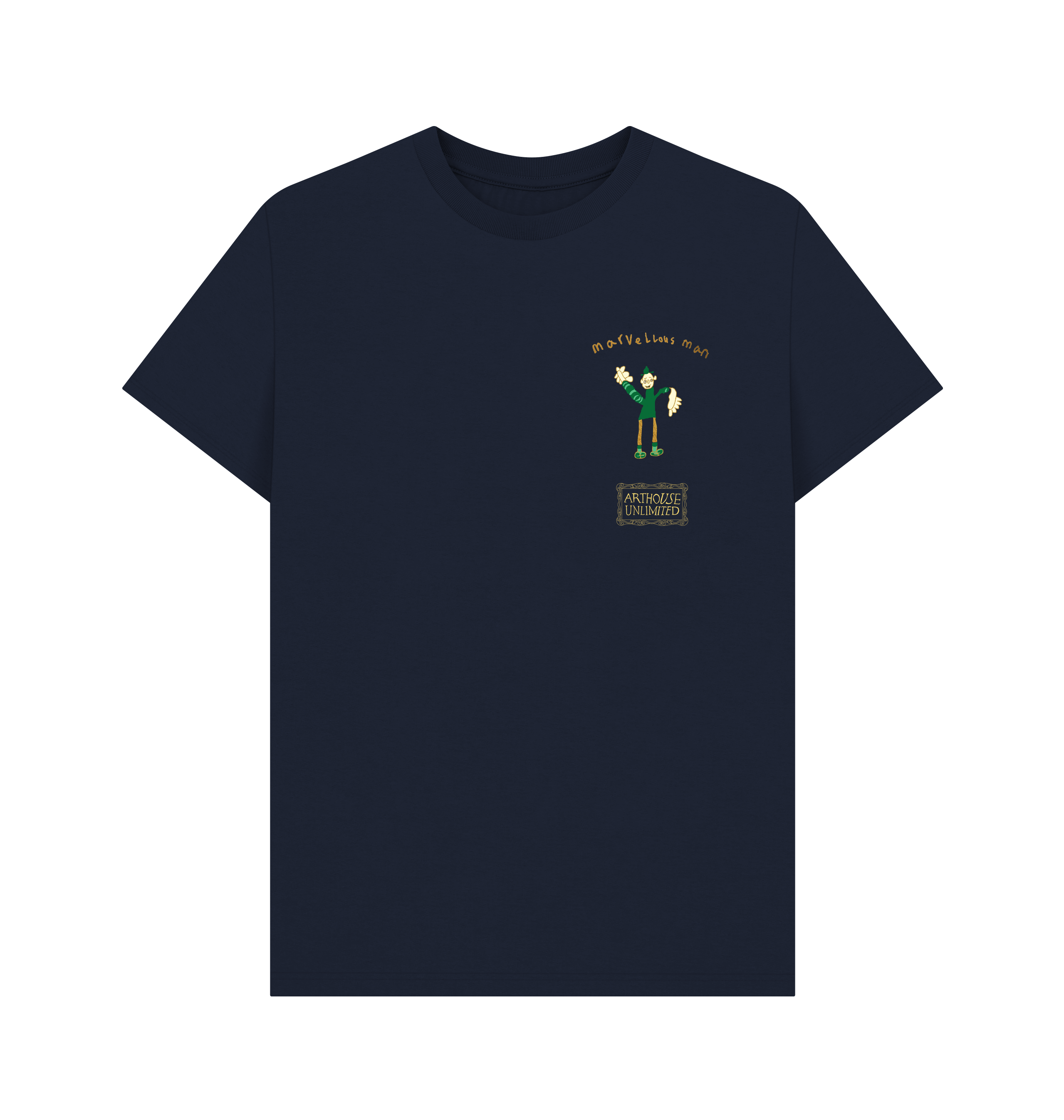 Navy Blue Printed T-shirt Front