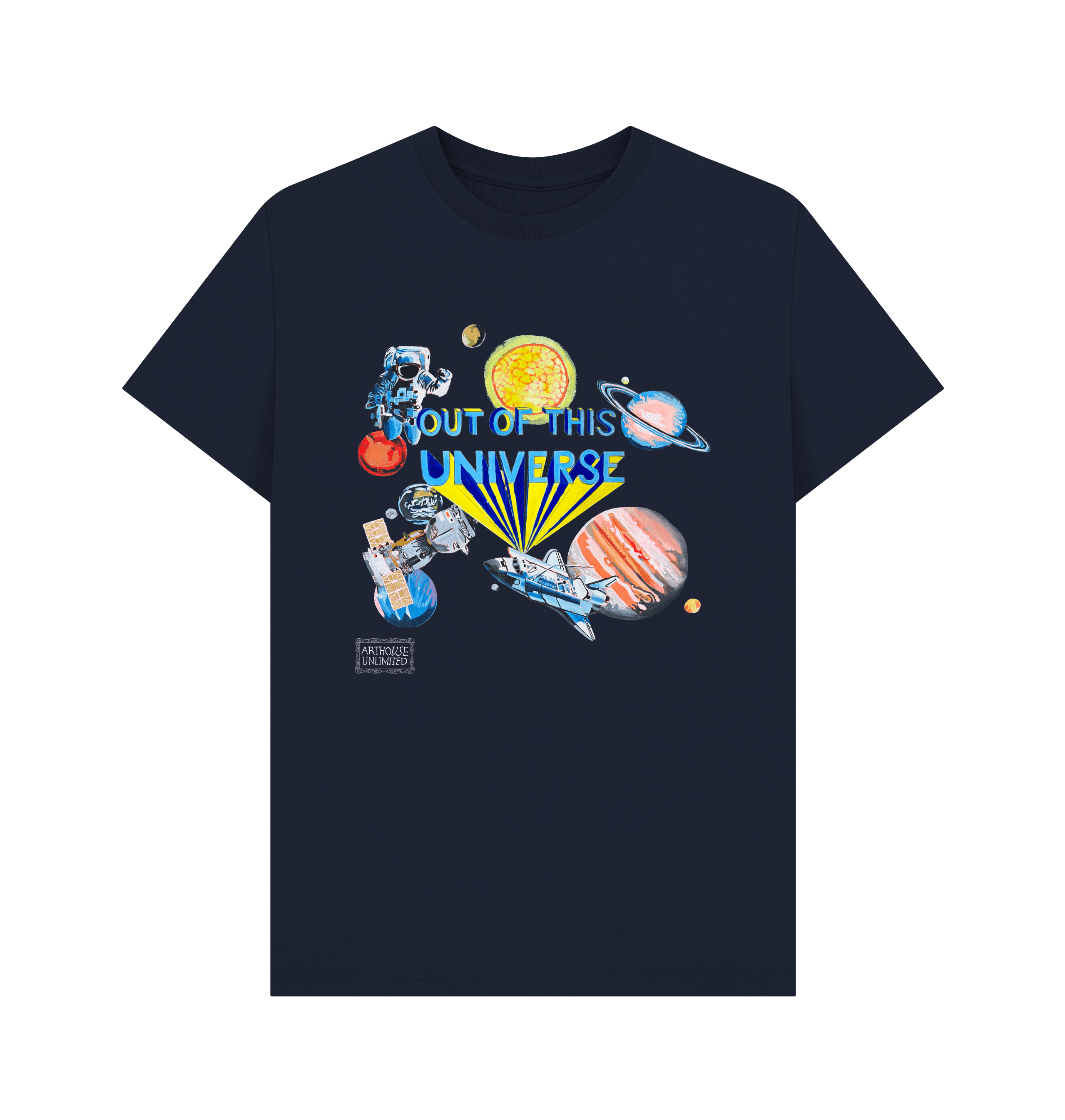 Navy Blue Printed T-shirt Front