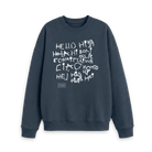 Navy Blue Printed Sweater Front