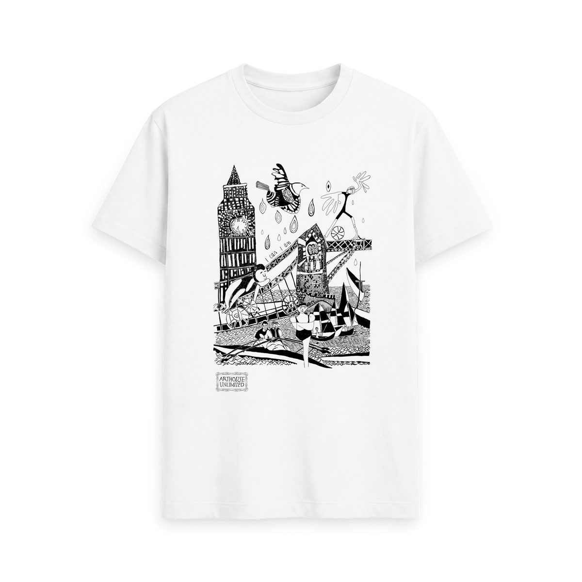 White Printed T-shirt Front
