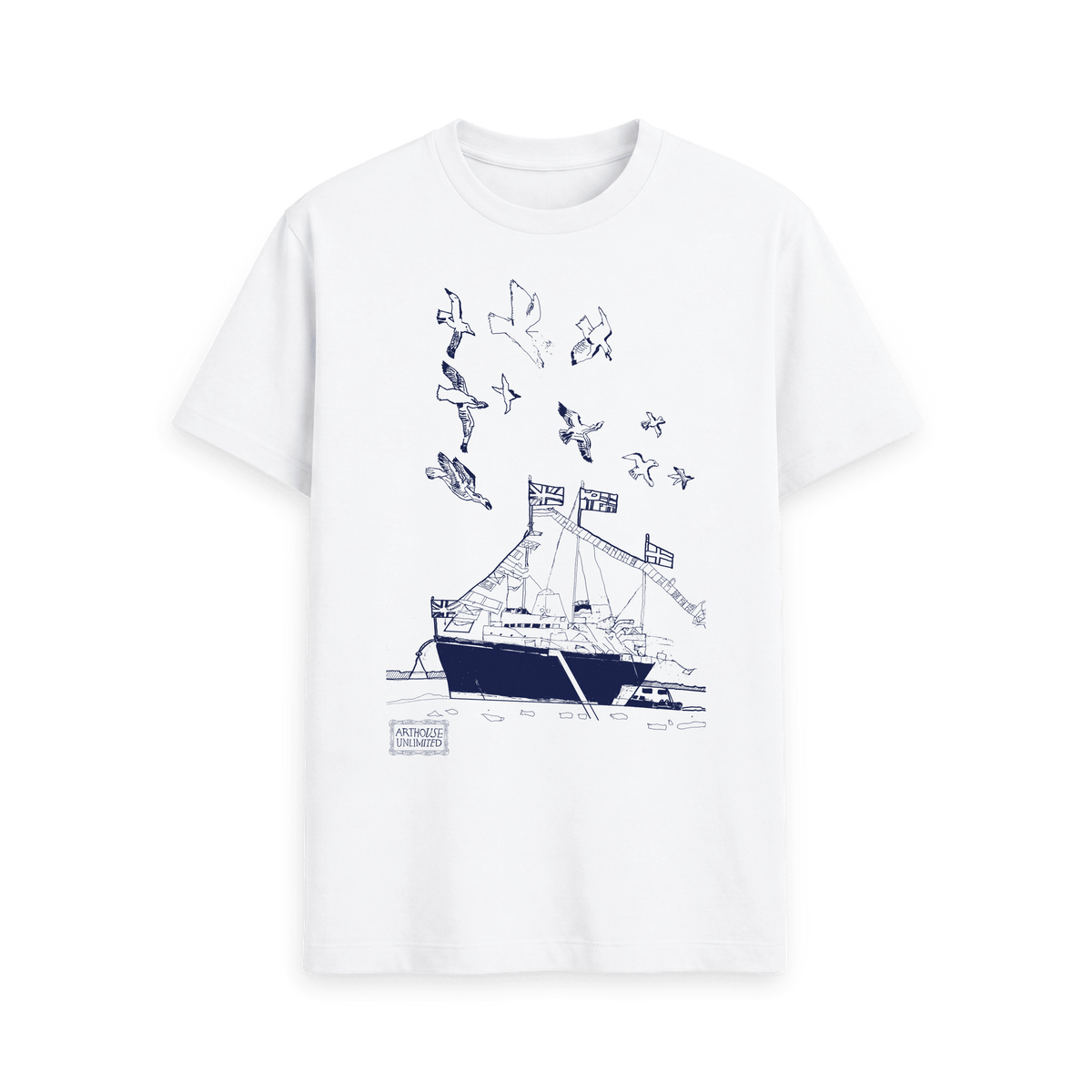 White Printed T-shirt Front