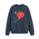 Navy Blue Printed Sweater Front