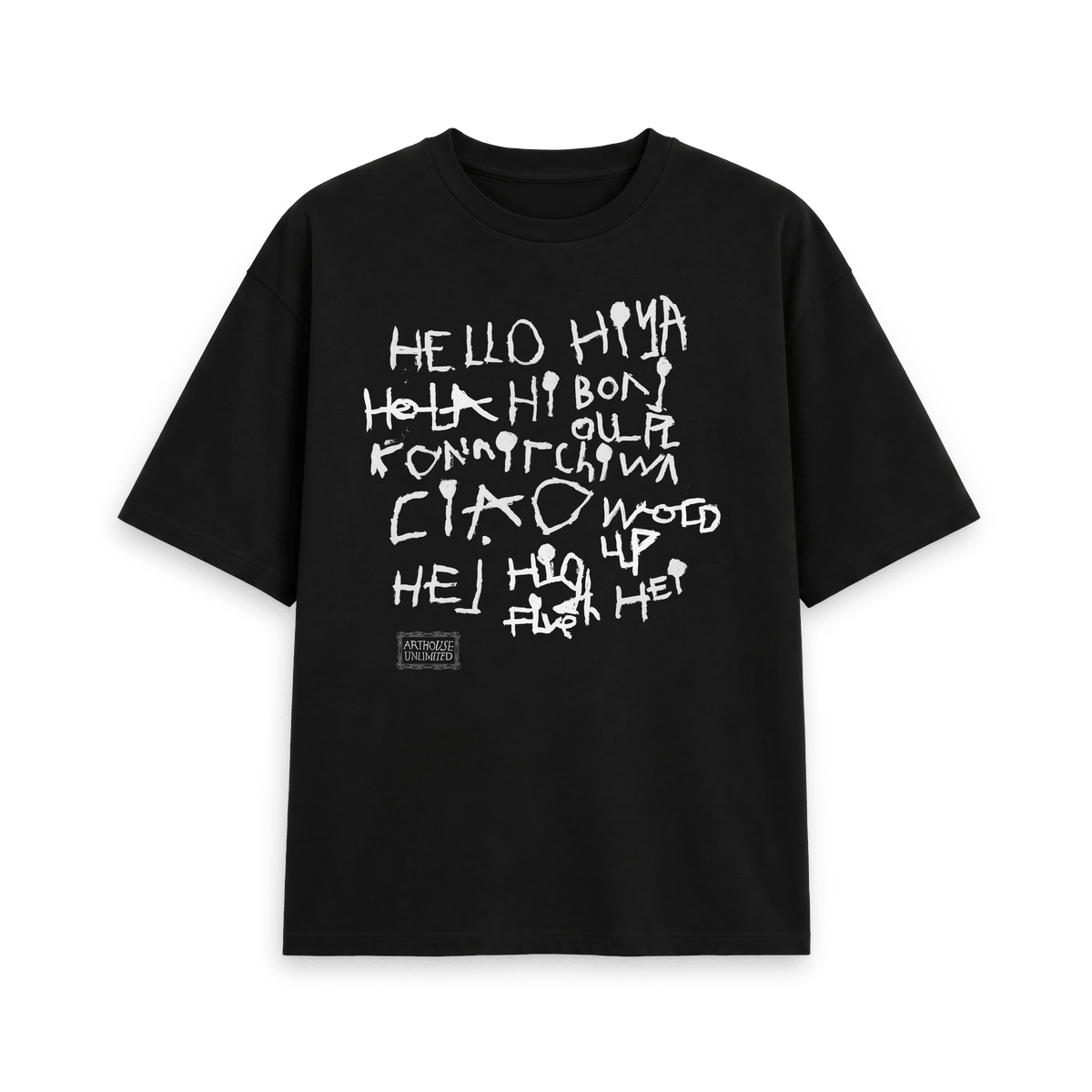 Black Printed T-shirt Front