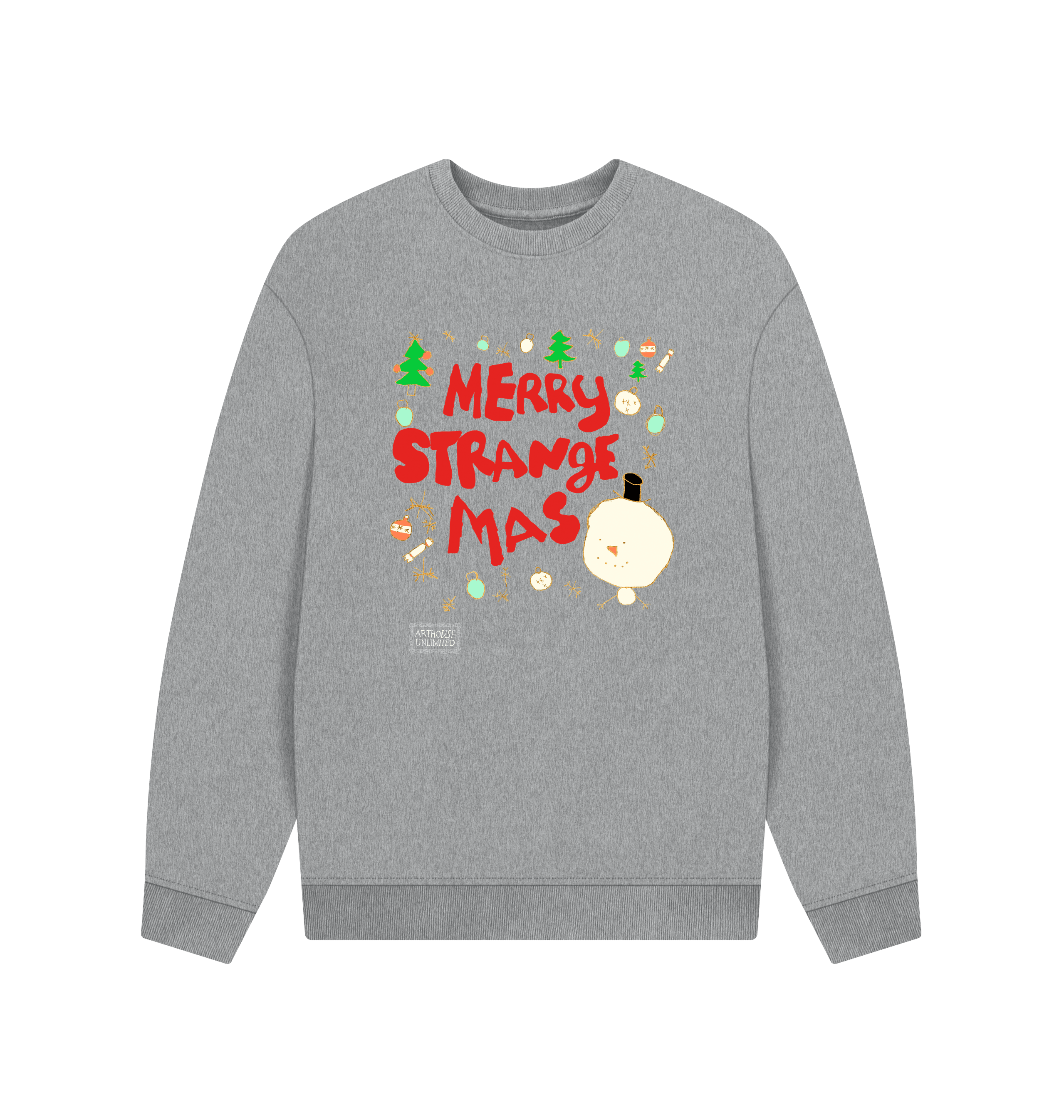 Athletic Grey Printed Sweater Front