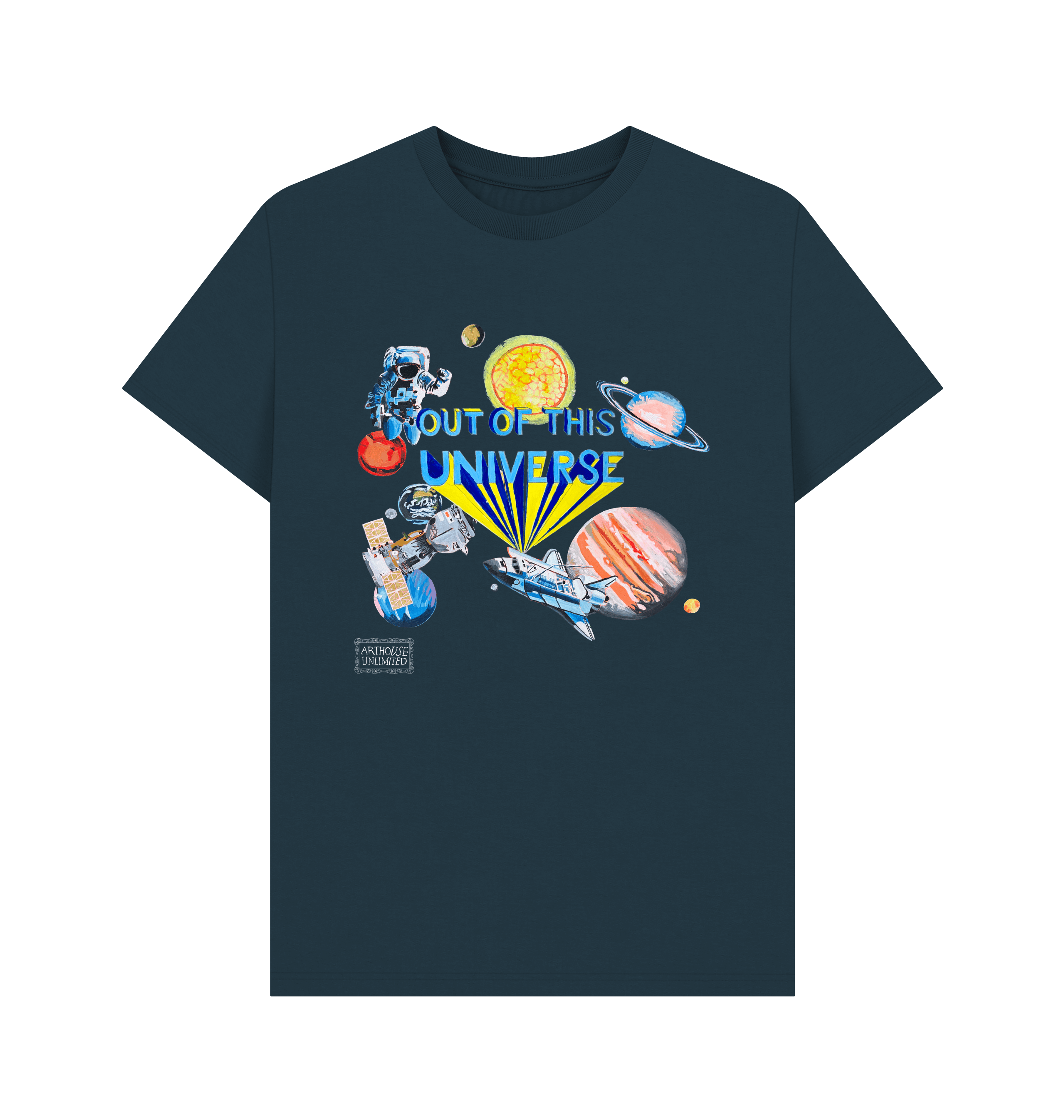 Denim Blue Printed T-shirt Front