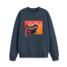 Navy Blue Printed Sweater Front