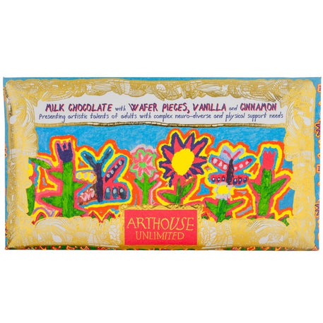 Most Beautiful Garden, Milk Chocolate Bar with Wafer Pieces, Vanilla & Cinnamon