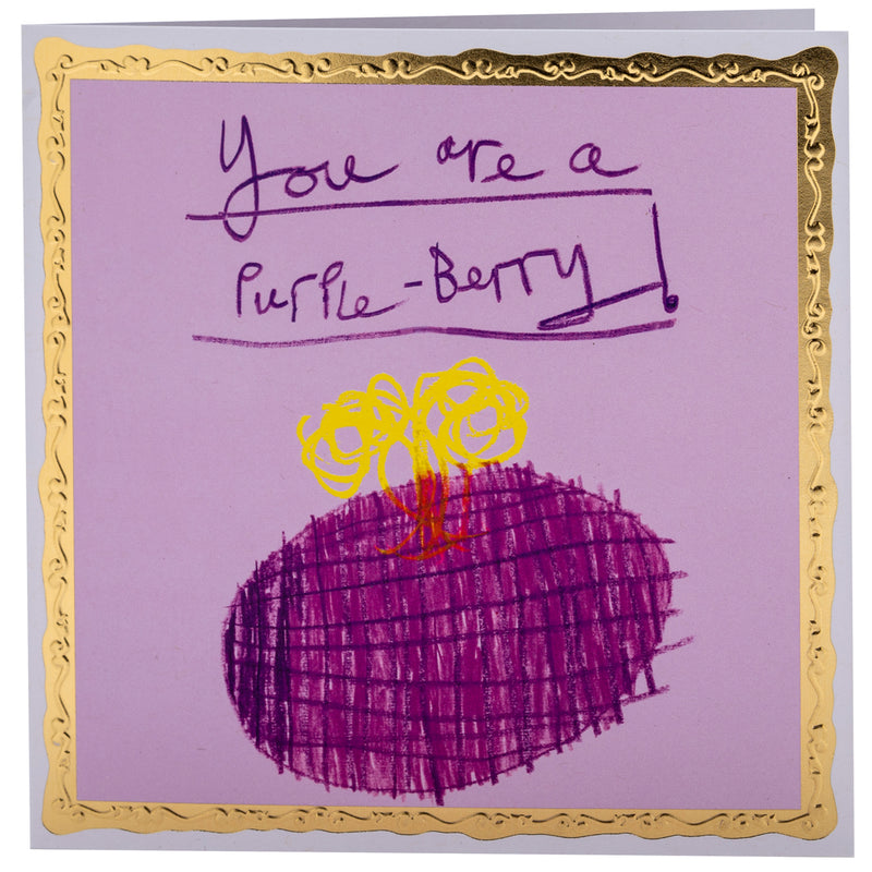 You as a Purple Berry, Greetings Card