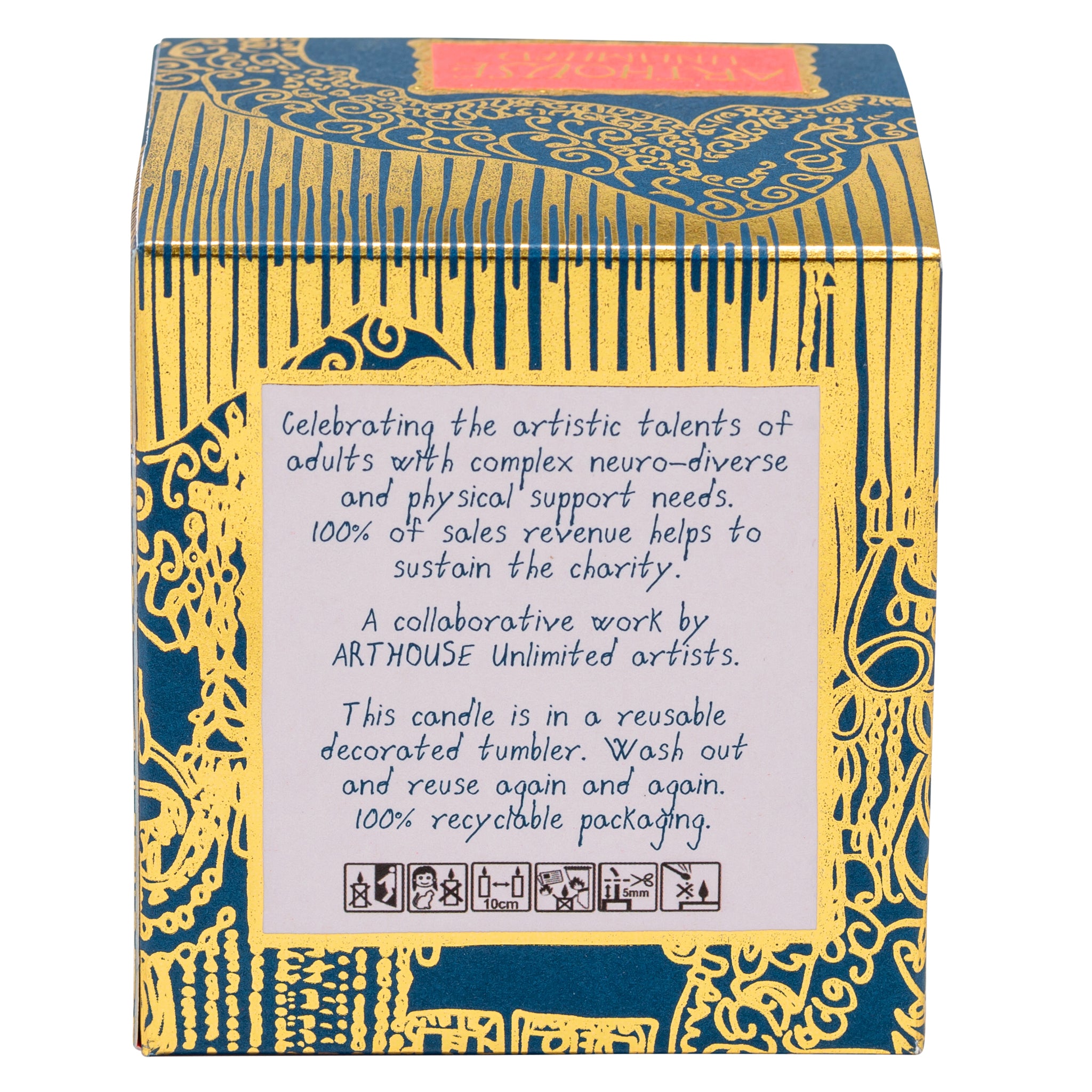 Angels of the Deep, Neroli Scented Plant Wax Candle, back of box