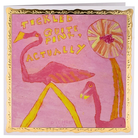 Tickled Quite Pink, Greetings Card