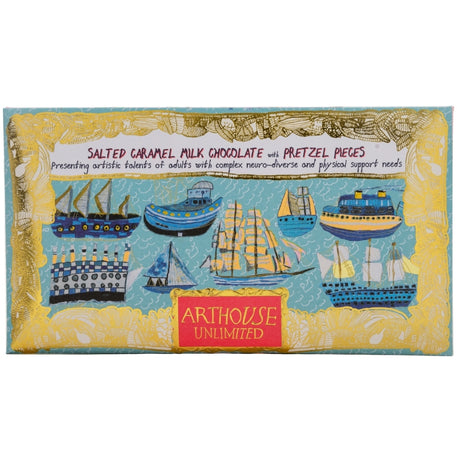 Ship Ahoy, Salted Caramel Milk Chocolate with Pretzel Pieces