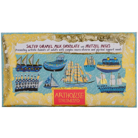 Ship Ahoy, Salted Caramel Milk Chocolate with Pretzel Pieces