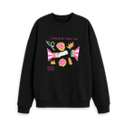 Black Printed Sweater Front