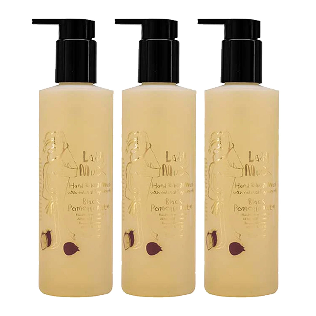 3 x Lady Muck, Hand & Body Wash, Black Pomegranate Without Box