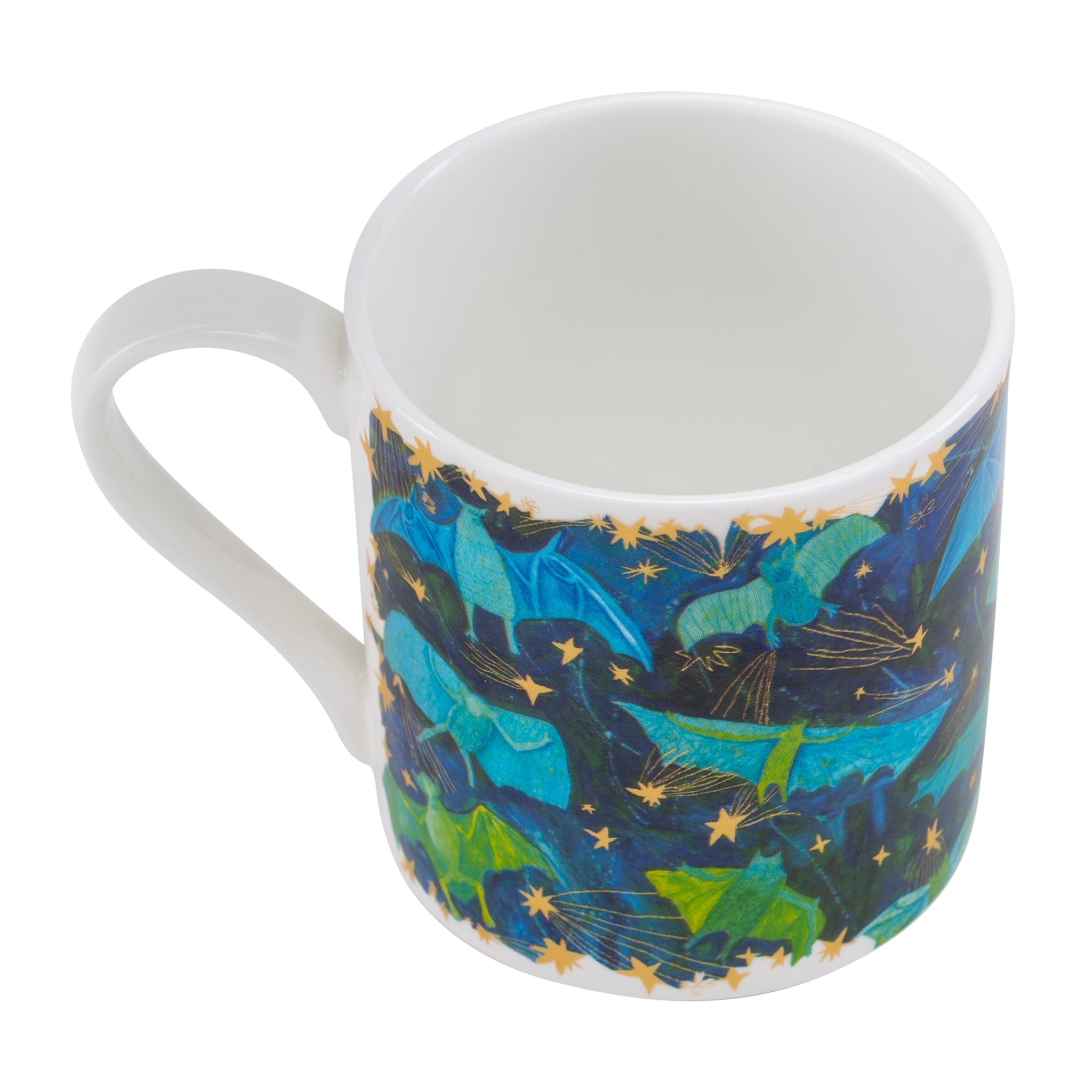 Blue and green Bat Mates, Fine Bone China Mug