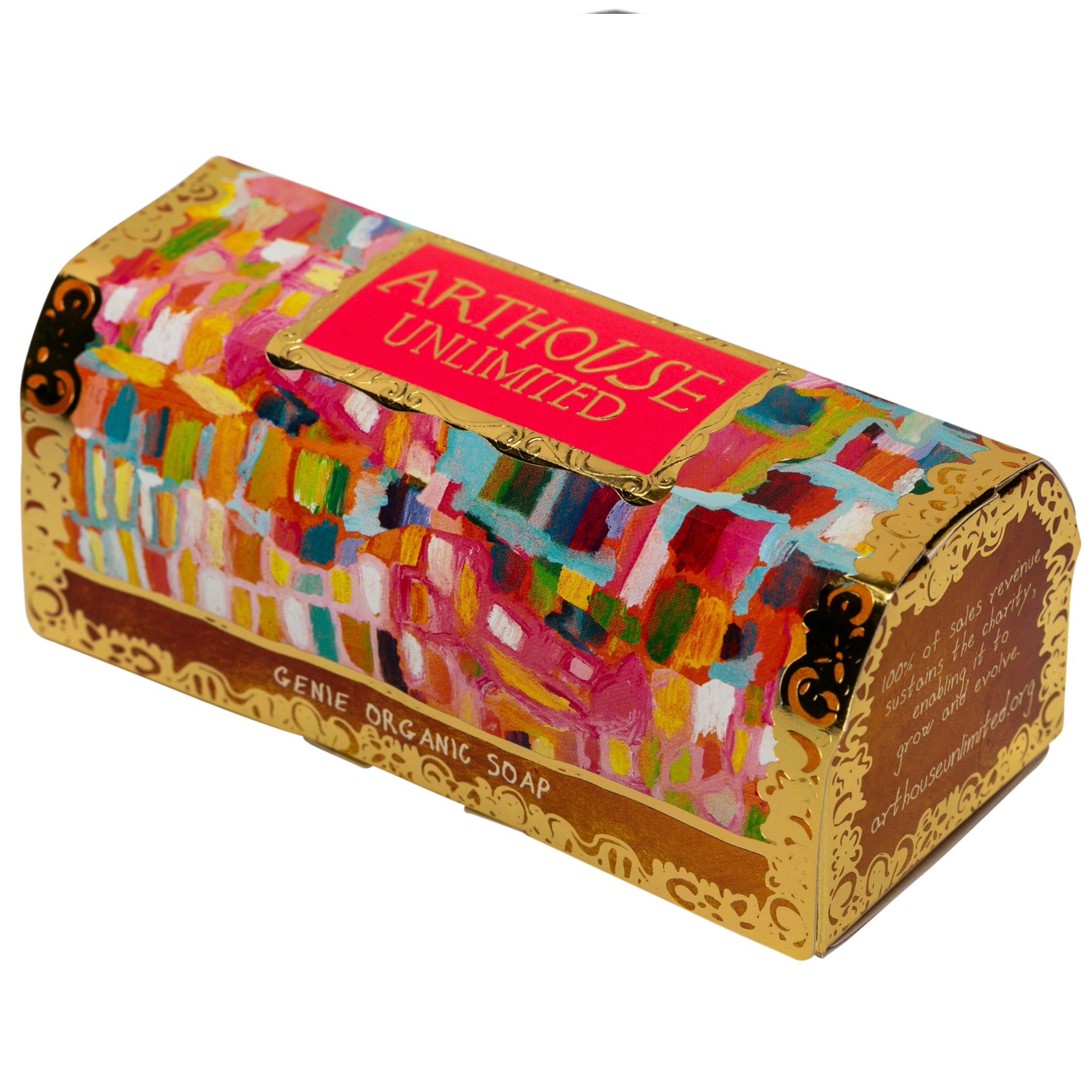 Genie, Triple Milled Organic Tubular Soap in bright coloured box