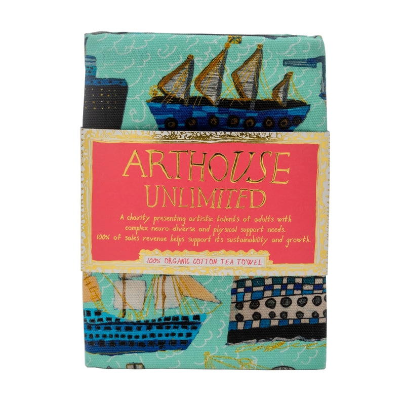 Ship Ahoy, 100% Organic Cotton Tea Towel