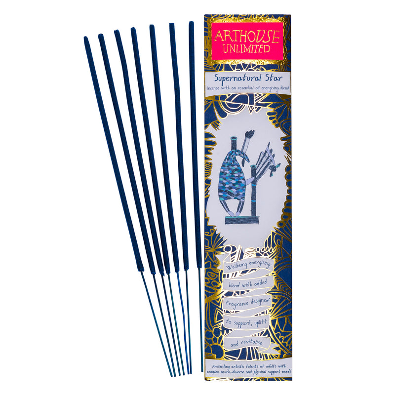 A packet and sticks Supernatural Star, Well Being Incense Sticks, Energising Blend