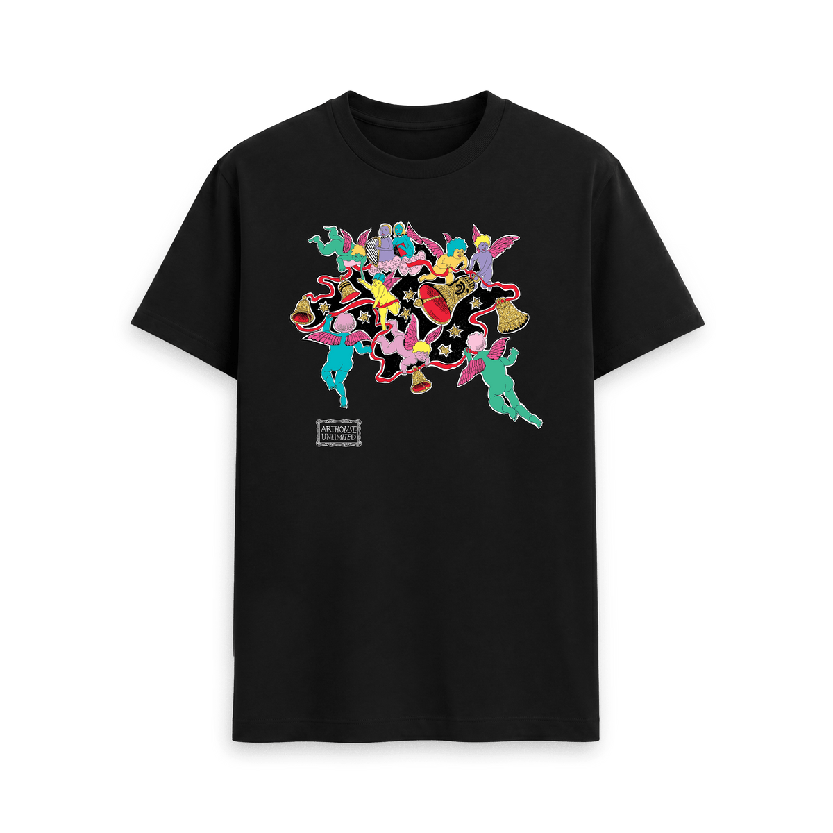 Black Printed T-shirt Front