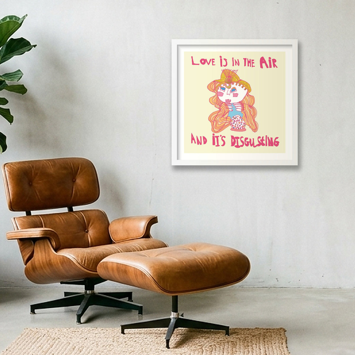 Love is in the air 50 x 50 — 40×40cm, 16×16" White Frame