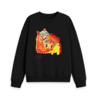 Black Printed Sweater Front