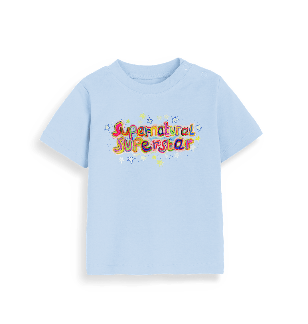 Dusty Blue Printed Kids T-Shirt