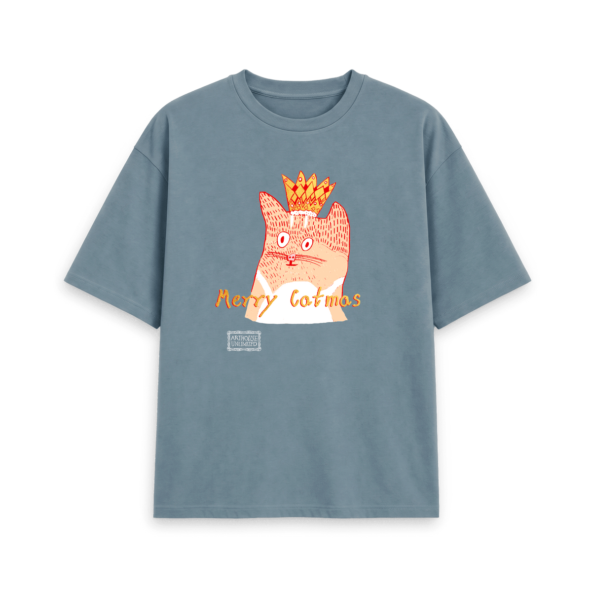 Stone Blue Printed T-shirt Front