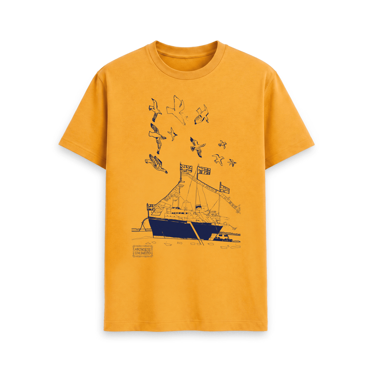 Mustard Printed T-shirt Front