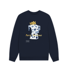 Navy Blue Printed Sweater Front