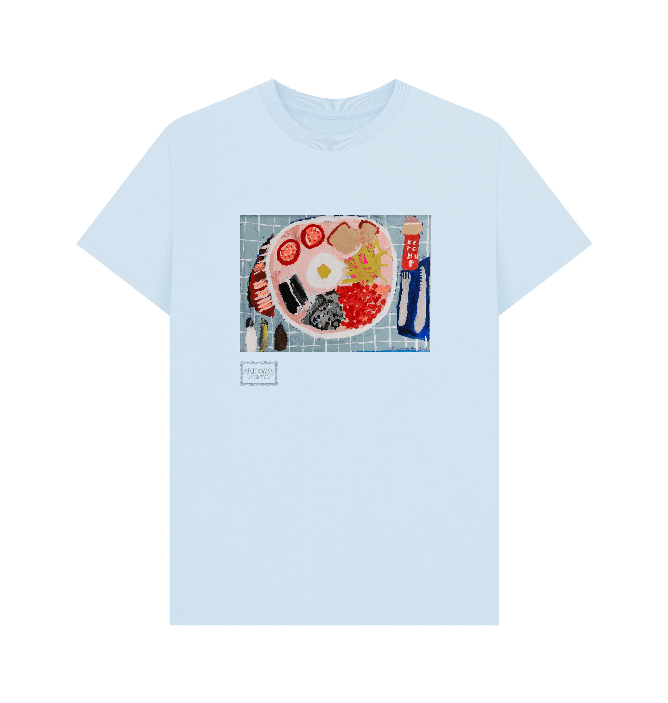 Sky Blue Printed T-shirt Front