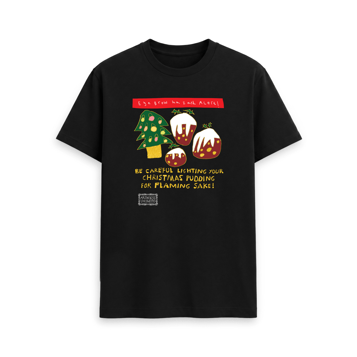 Black Printed T-shirt Front